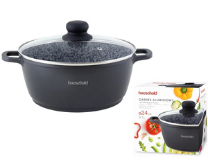 Ganek granitowy z pokrywą 24 cm indukcja 3,1 L 