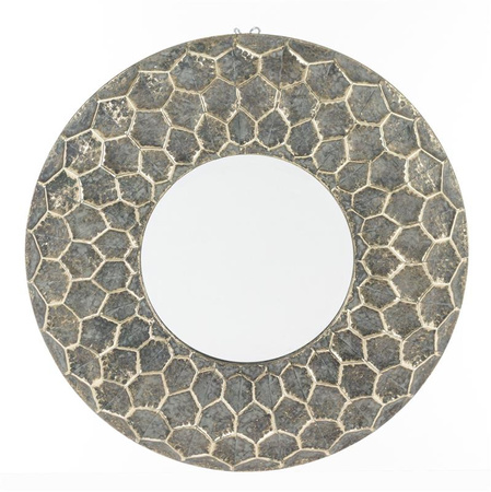Lustro okrągłe metalowe złote H:68 cm