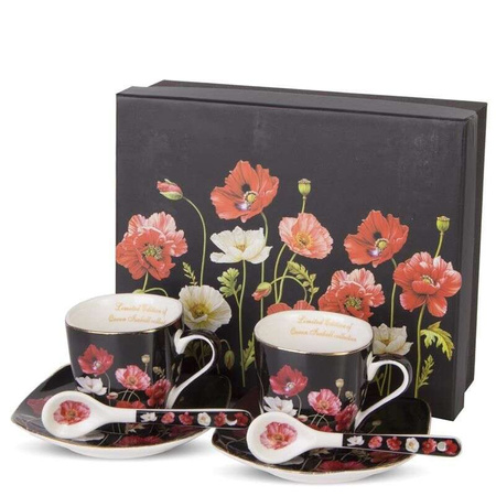 Zestaw Do Espresso porcelanowa dekoracja z Łyżeczką w Kartoniku na Prezent
