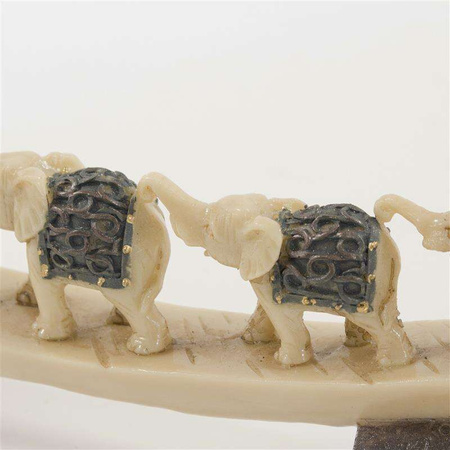 Figurka Słonie W Rogu Słonia Ozdoba 11,5x39cm