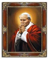  Papież Jan Paweł II ręcznie malowany 75x95cm