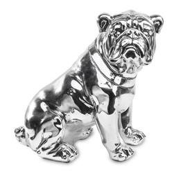 Figurka Bond Srebrny Pies Buldog Francuski 39x37cm