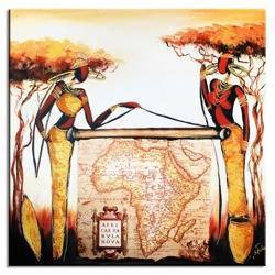 Obraz - Afryka - olejny, ręcznie malowany 60x60cm