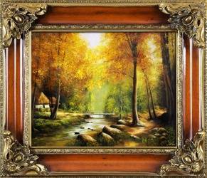 Obraz "Pejzaz tradycyjny" ręcznie malowany 65x75cm
