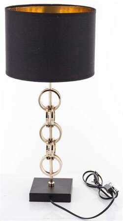 Lampa stołowa czarno-złota metalowa H: 55 cm