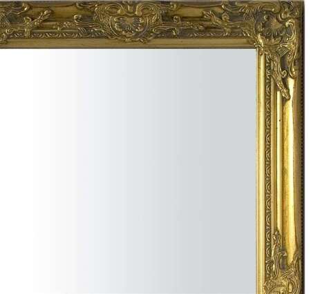 Lustro prostokątne złote drewniane 52x132x3 cm