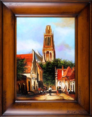 Obraz "Architektura" ręcznie malowany 76x96cm