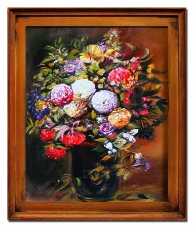 Obraz "Bukiety mieszane " ręcznie malowany 53x64cm
