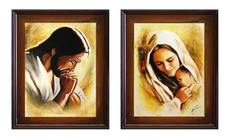Obraz "Inne- religijne" ręcznie malowany 37x47cm x 2