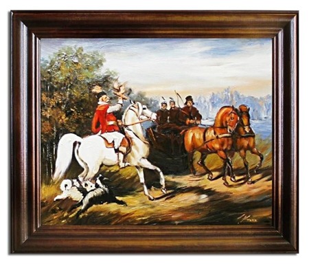 Obraz - Juliusz i Wojciech Kossakowie - olejny, ręcznie malowany 53x64cm