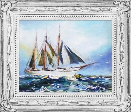 Obraz "Marynistyka" ręcznie malowany 27x32cm