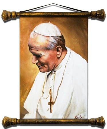 Obraz "Papież Jan Paweł II" ręcznie malowany 54x82cm