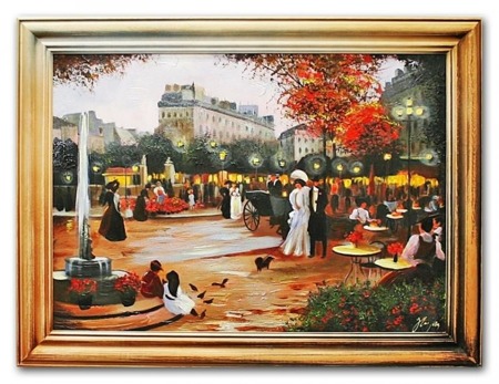 Obraz "Paryz" ręcznie malowany 63x84cm
