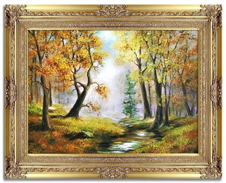 Obraz "Pejzaz tradycyjny" ręcznie malowany 72x92cm
