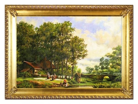 Obraz "Pejzaz tradycyjny" ręcznie malowany 75x105cm