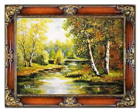 Obraz "Pejzaz tradycyjny" ręcznie malowany 75x95cm
