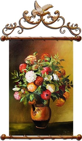 Obraz "Piwonie" ręcznie malowany 67x101cm