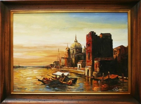 Obraz "Wenecja" ręcznie malowany 63x84cm