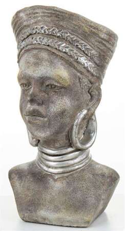 Osłonka rzeźba szamanka beżowa ceramika 29x16x12