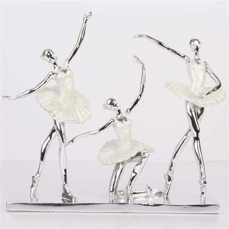 Ozdoba Figurka Srebrna Bond Baletnice  29,5x31,5cm