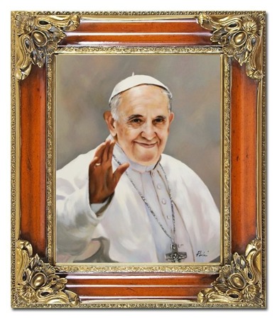Papież Franciszek olejny, ręcznie malowany 65x75cm