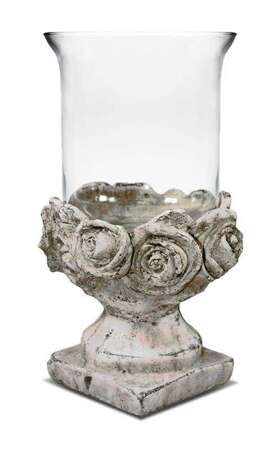 Świecznik ceramiczny szklany 26x14x14 cm