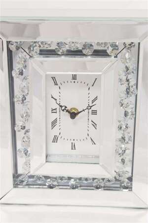 Zegar ścienny ozdobny klasyczny srebrny szkło