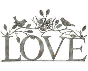 Dekoracja Ścienna Napis Ozdobny Love Ptaki