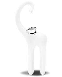 Figurka Słoń z trąbą w górze kolor biały wys47cm