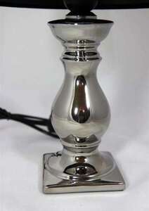 Lampa ceramiczna  srebrna H: 34 cm