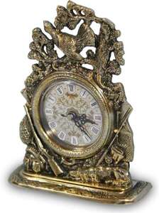 Zegar kominkowy ozdobny metal rzeźba złoty