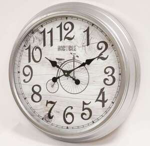 Zegar wiszący ozdobny stylowy srebrny klasyczny